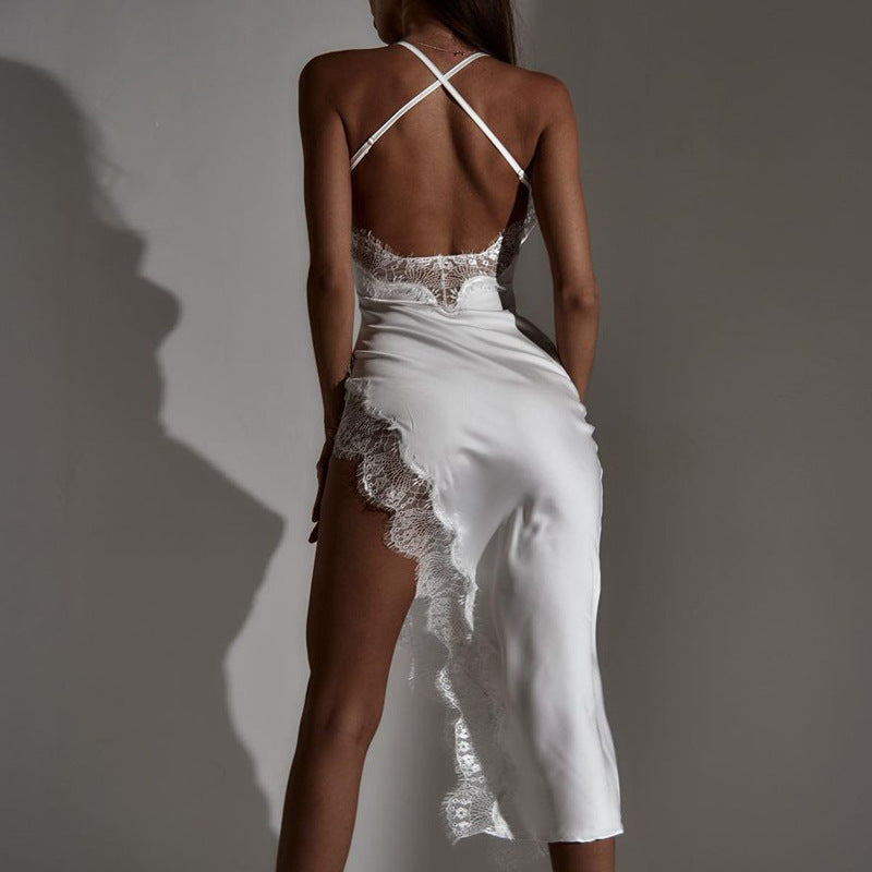 New Summer Fashion Sexy Backless Slim Fit Lace Sling Dress Women